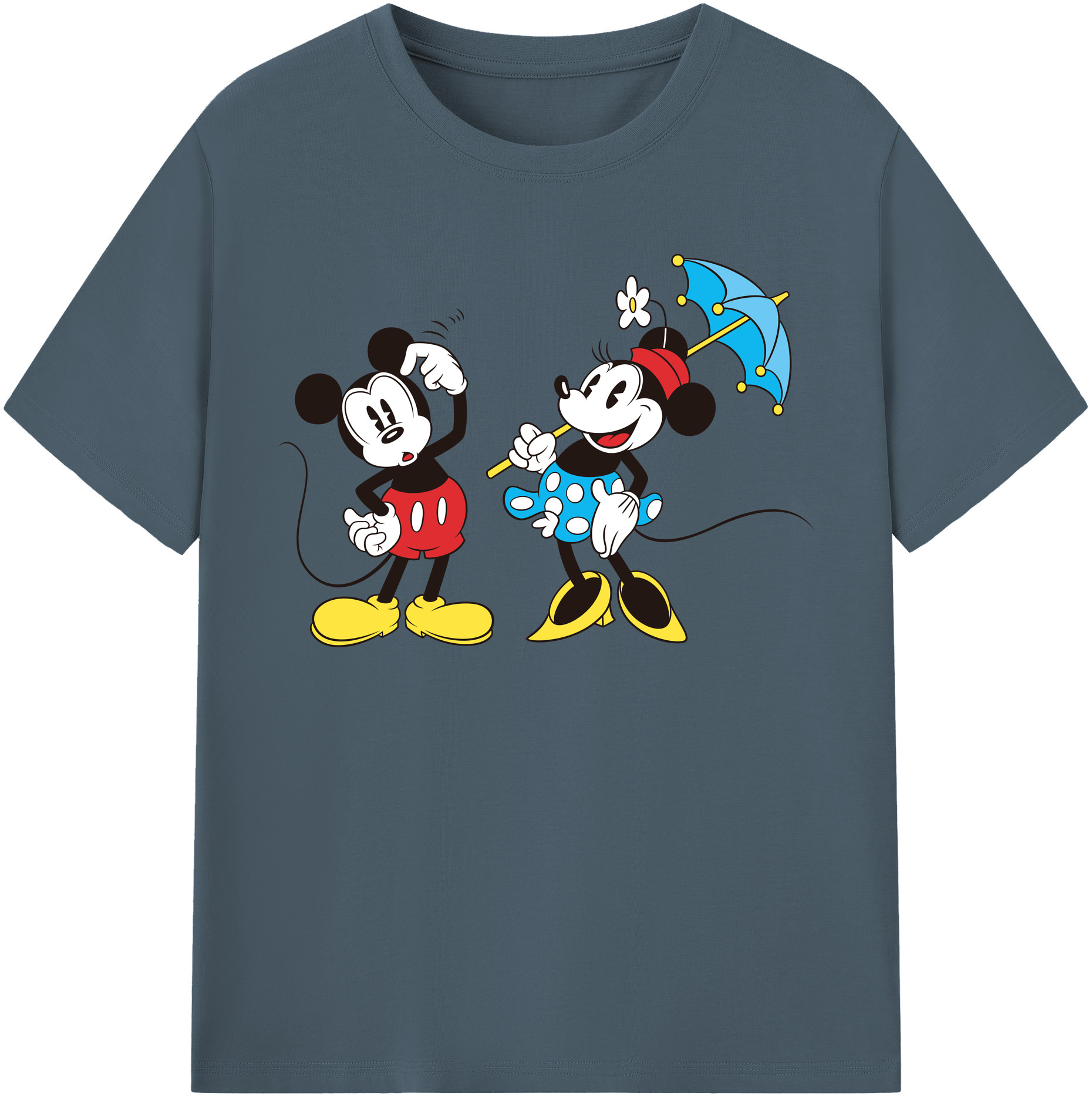 （画像用） ミッキーマウス Mickey Mouse 綿100％半袖Tシャツ（フロントプリント）